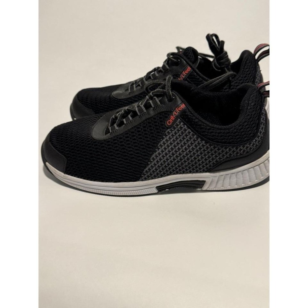 Orthofeet 617 Biofit Edgewater Mens Size 10 Wide Black Walking Comfort Shoes